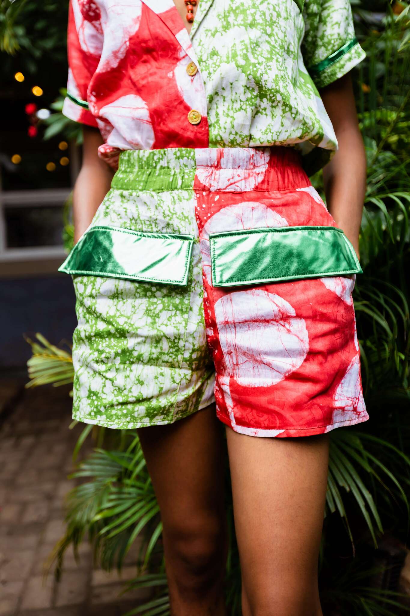 The ISSY Shorts Set (Lime / Red)